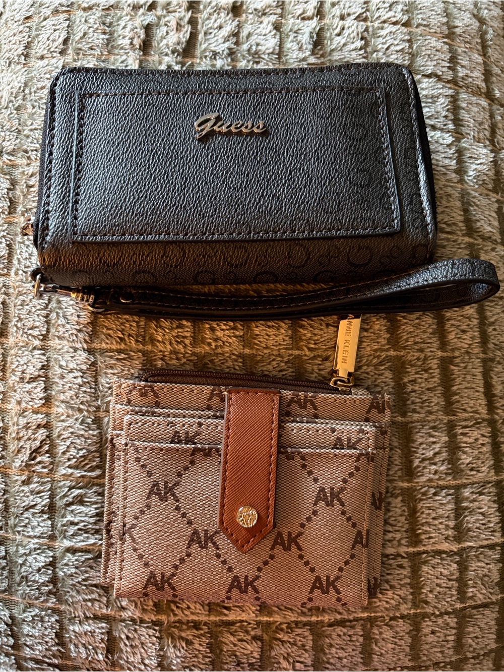 Guess Black Zip-Around Wristlet & Anne Klein card wallet